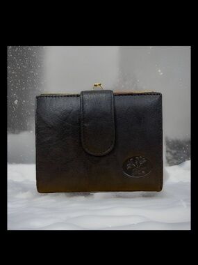 Vintage BUXTON Top Grain Cowhide Bifold Wallet Black Coin Purse NICE